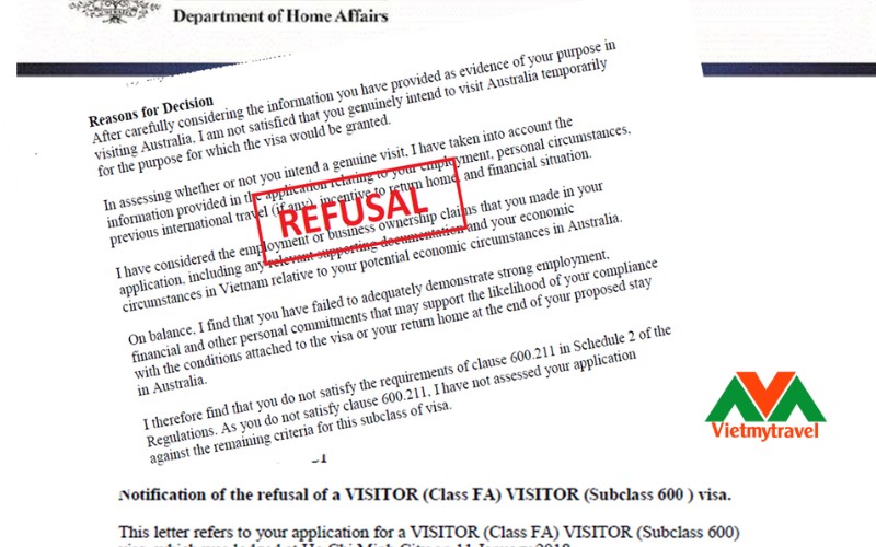 Những lí do trượt visa Úc thường gặp nhất - Vietmytravel